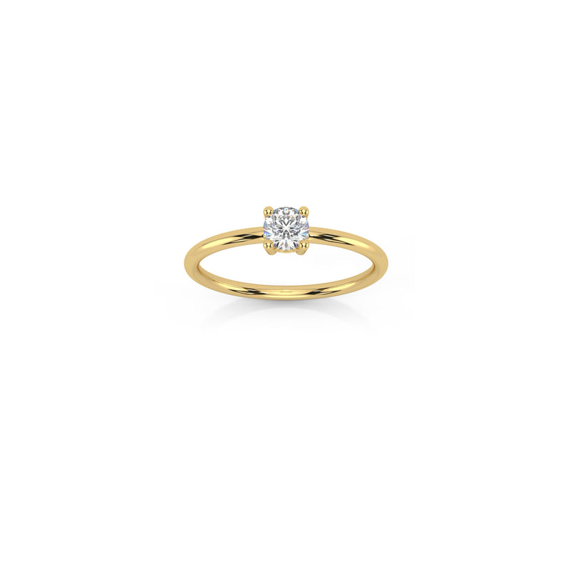 Solitaire diamond ring in 18k yellow gold with 0.50 carats diamond by Nayestones, Belgian fine jewelry.  Nayestones