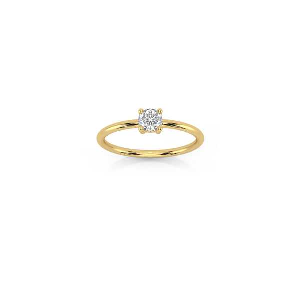 Solitaire Diamond Ring in 18k yellow gold with a 0.50 ct diamond by Nayestones, Belgian Fine Jewelry.  Nayestones