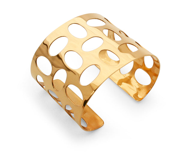 Skin Cuff in 925 silver yellow gold vermeil by Nayestones, Belgian Jewelry. Nayestones