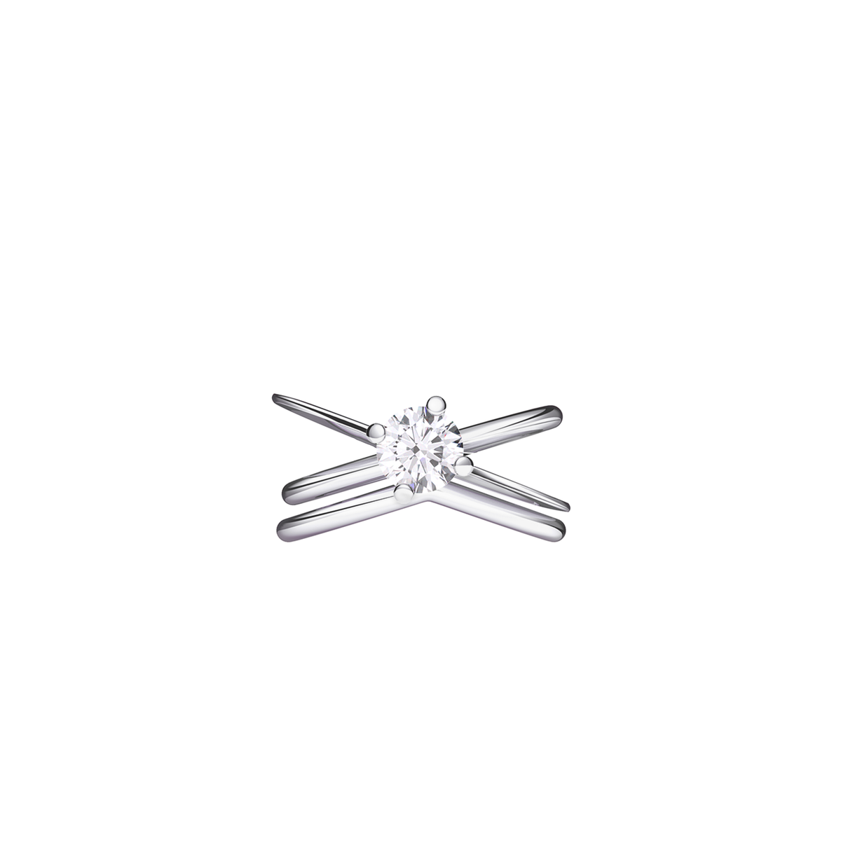 MOON ELLIPSE RING SET WHITE GOLD