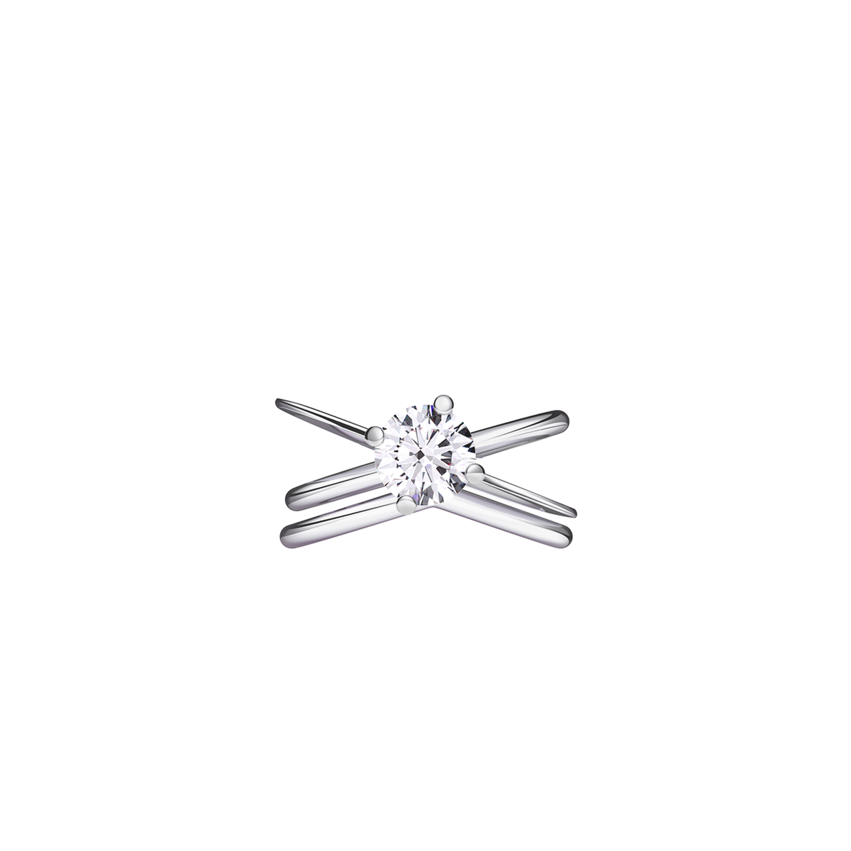 MOON ELLIPSE RING SET WHITE GOLD