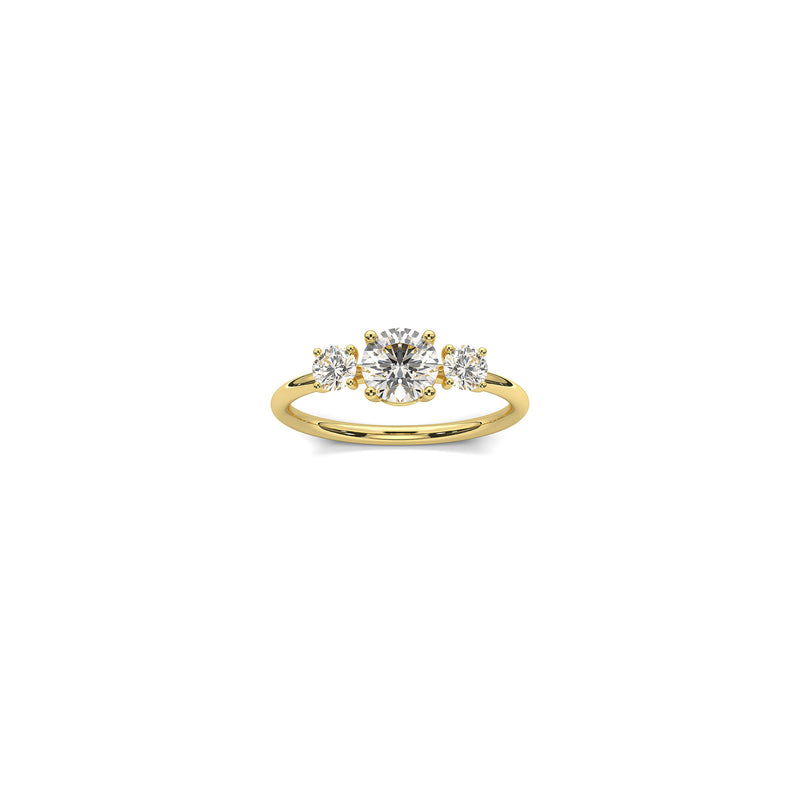 Wedding Diamond Band 0.75 carats center stone and 2 0.018 stone on each side - 18K recycled Gold Nayestones