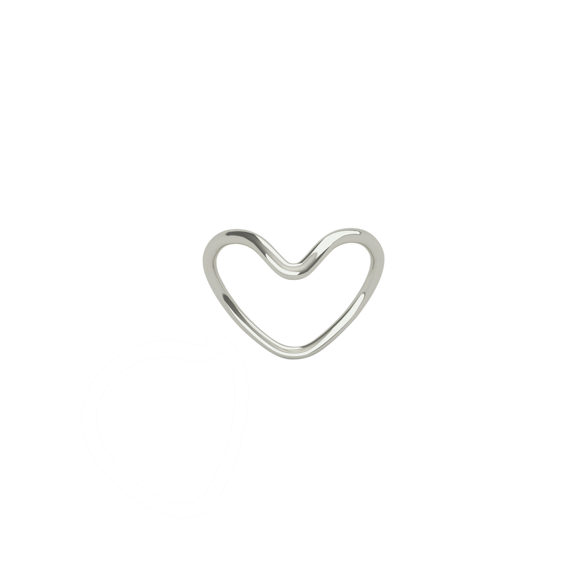 Heart Gold Ring in 18k white gold by Nayestones, Belgian fine jewelry.