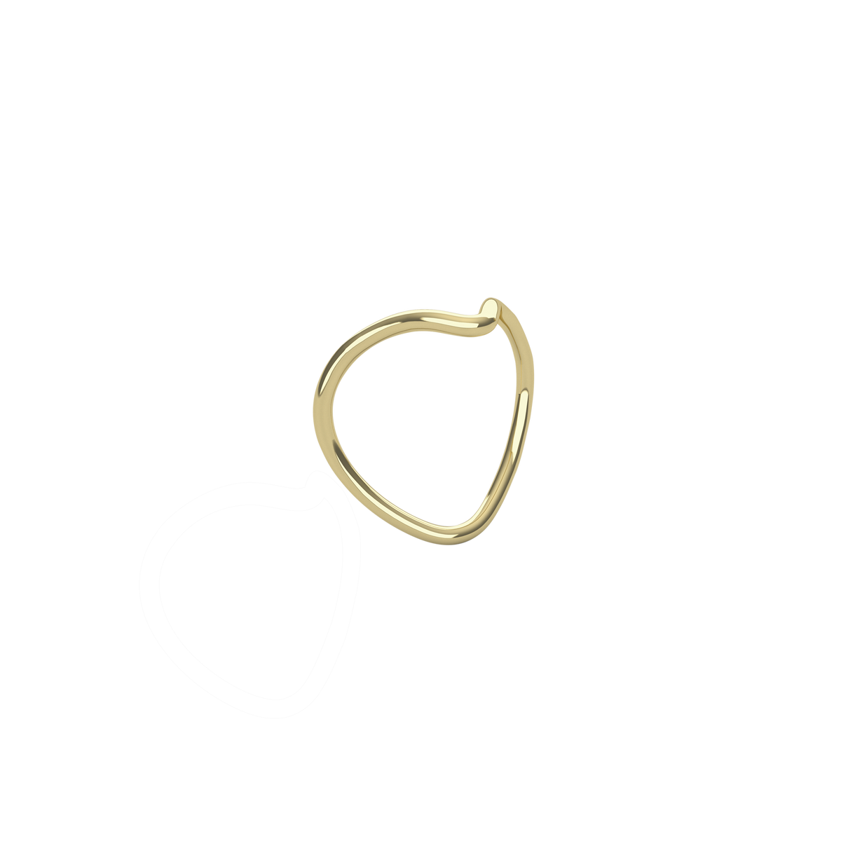 Heart Gold Ring in 18k yellow gold by Nayestones, Belgian fine jewelry.