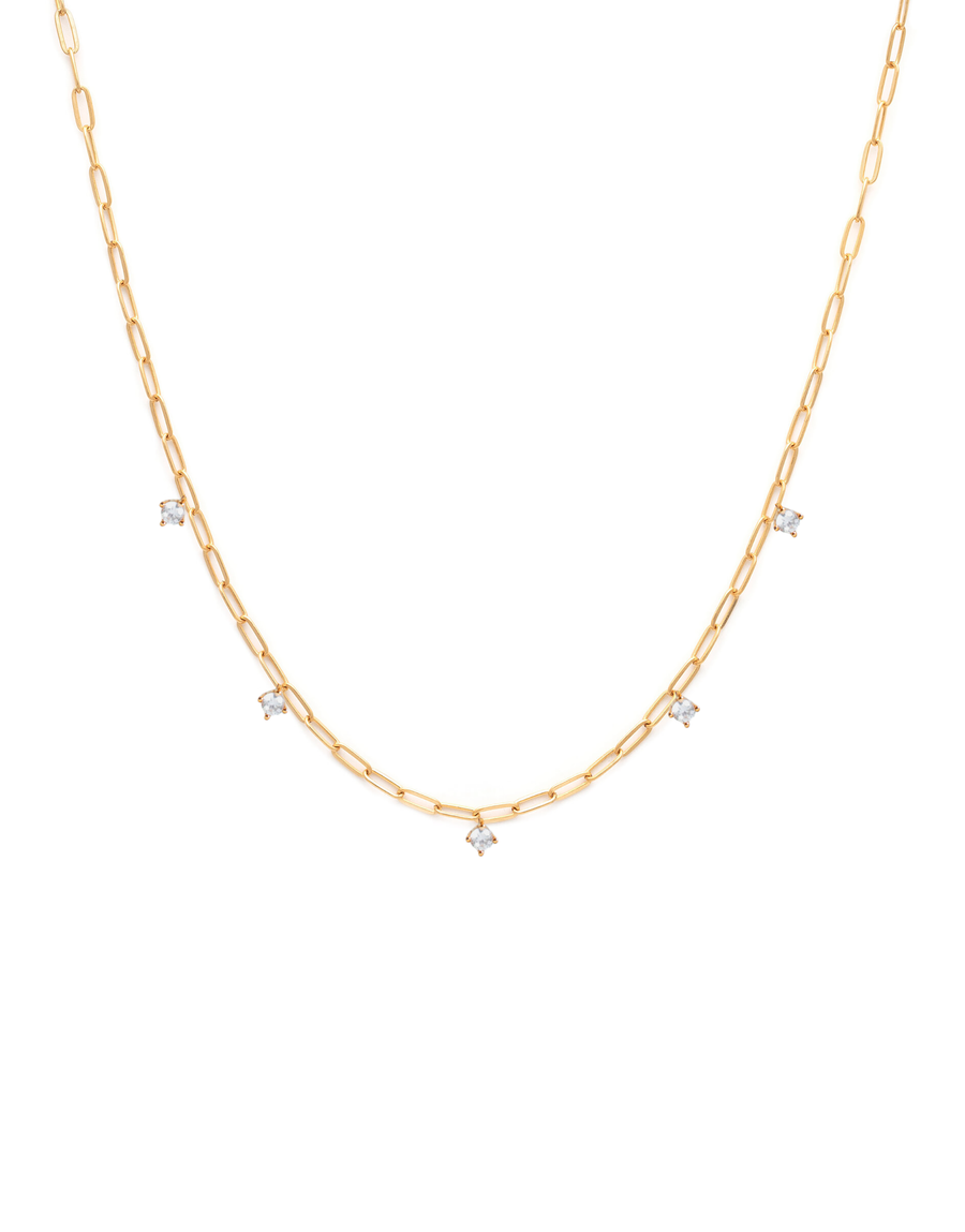 Necklace 18K gold diamond - Eva diamond necklace - Nayestones Antwerp