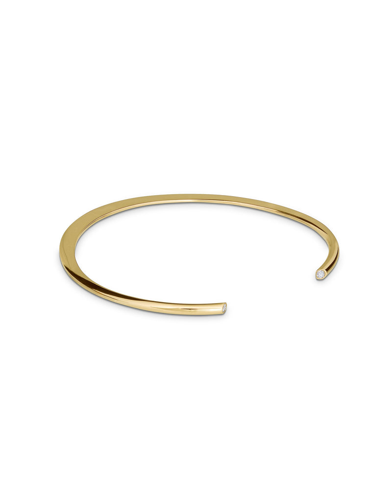 18K Yellow Gold Bracelet with Two 0.06ct White Diamonds - 10.6g Gold Weight - Versatile and Elegant Accessory - Nayestones Creative jewelry made in Antwerp Nayestones