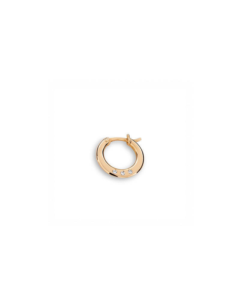 Earring 18K gold with diamonds - Full Moon earring diamonds - Nayestones Nayestones