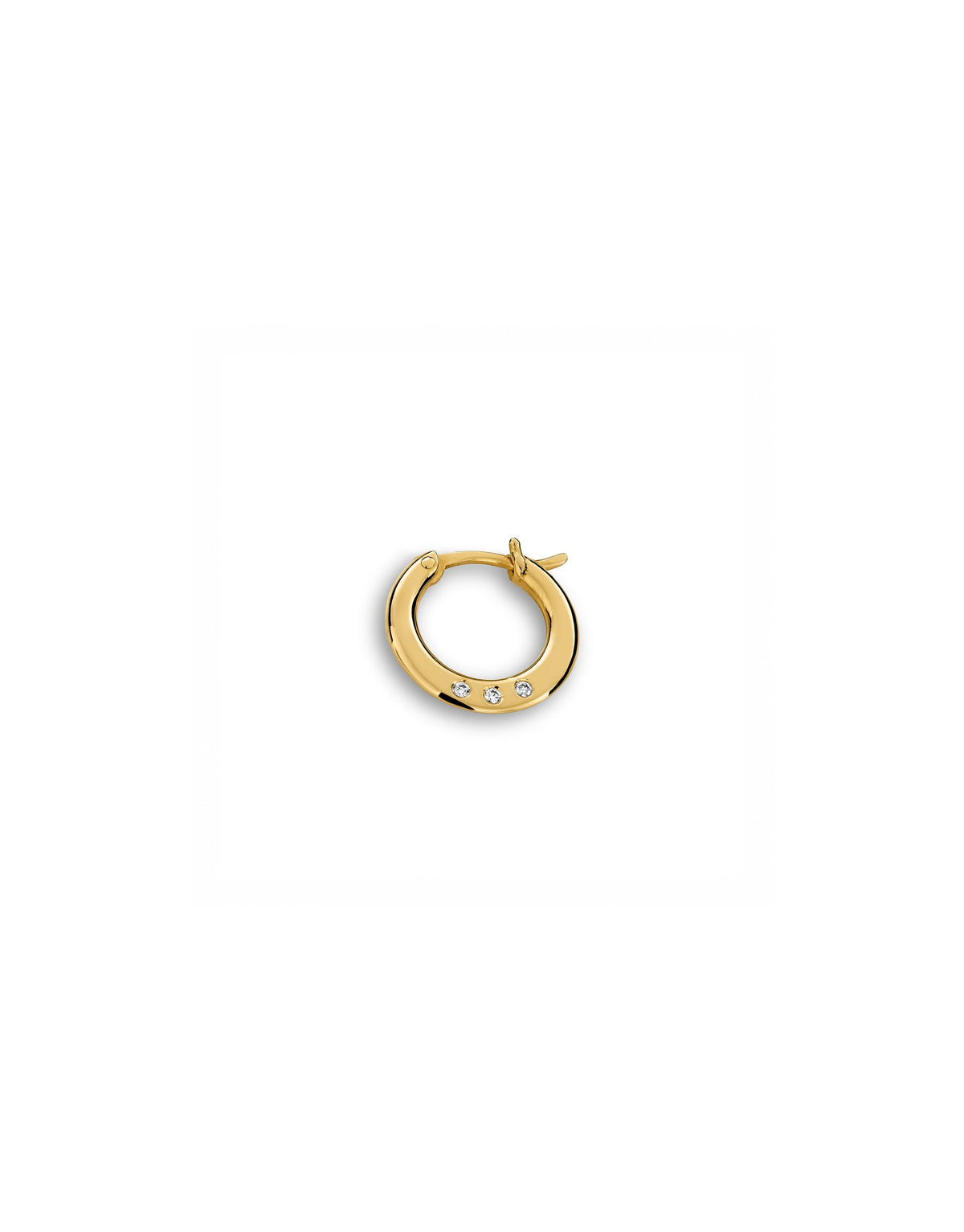 Full Moon small créole Diamond Earrings in 18K yellow gold by Nayestones, Belgian fine jewelry.