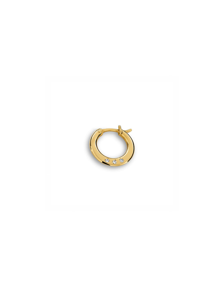 Earring 18K gold with diamonds - Full Moon earring diamonds - Nayestones