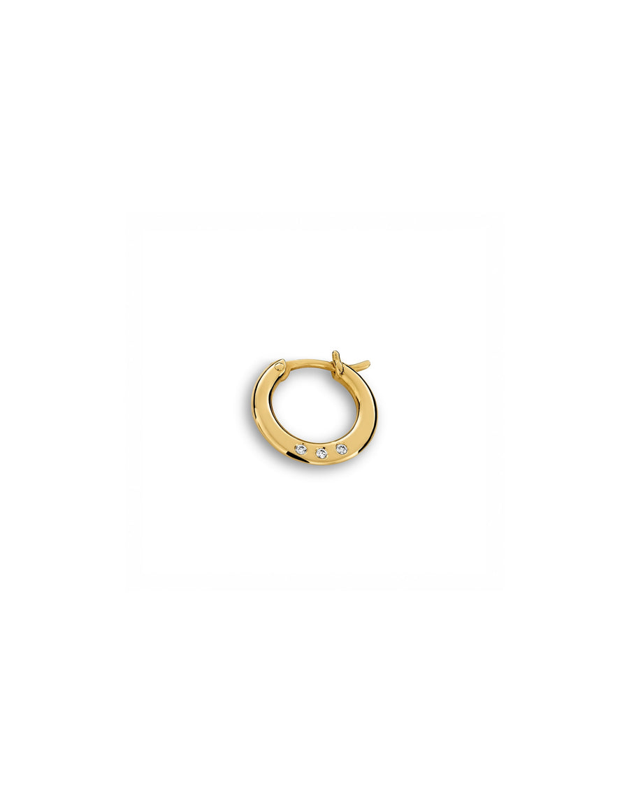 Earring 18K gold with diamonds - Full Moon earring diamonds - Nayestones