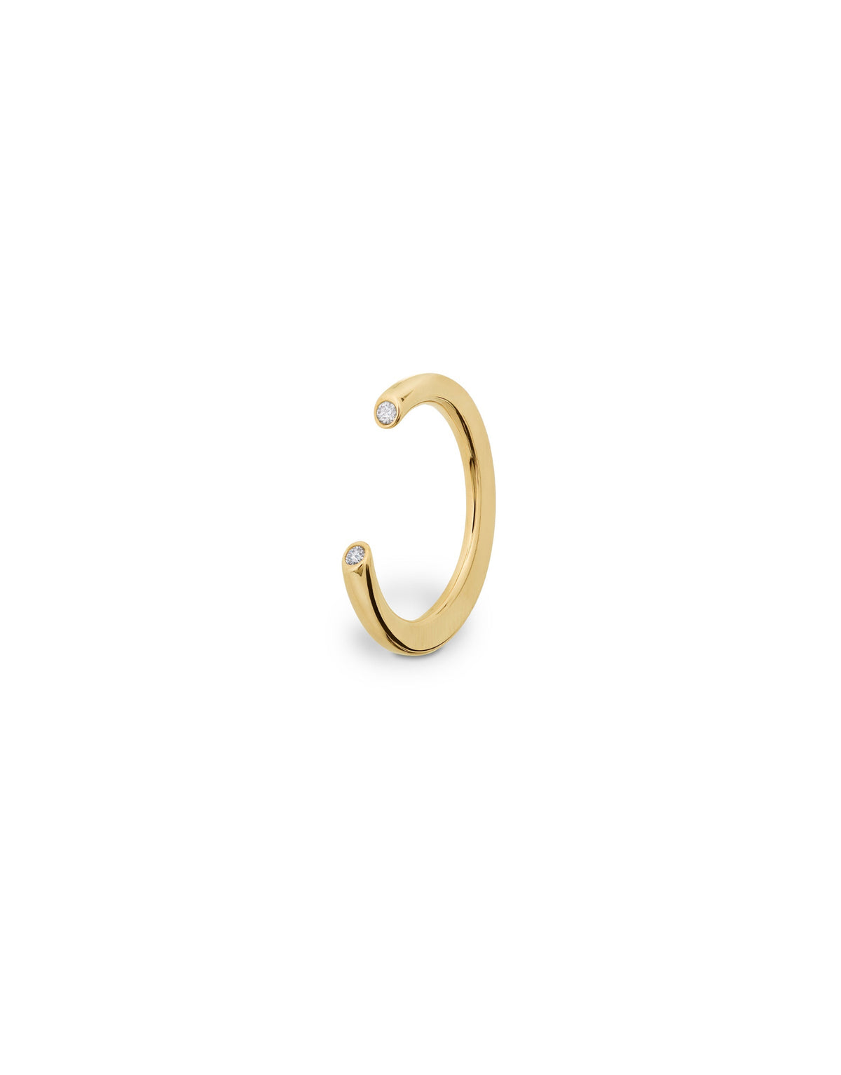Full Moon Diamond Ring in 18K yellow  gold with diamonds by Nayestones, Belgian fine jewelry. 