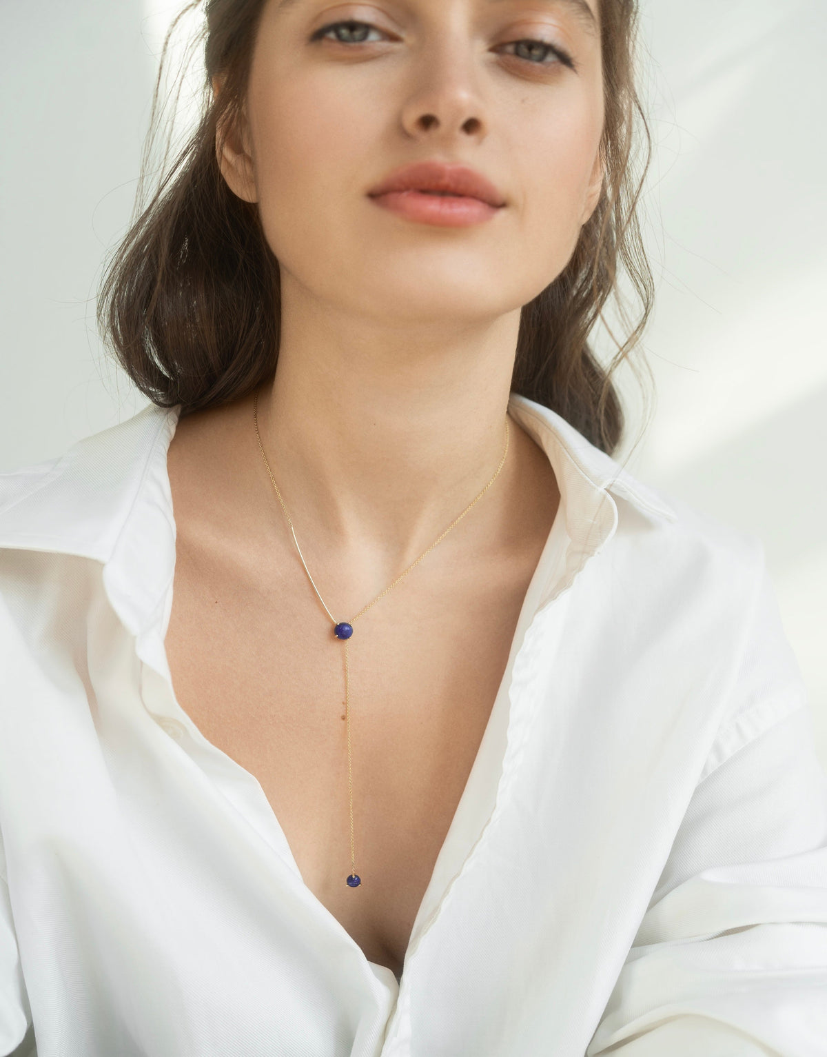 STONE HEART DROP NECKLACE