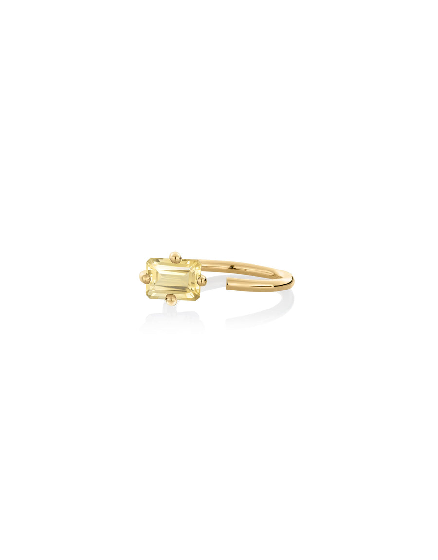 Ring 9K gold citrine - Personalized octogone ring - Nayestones
