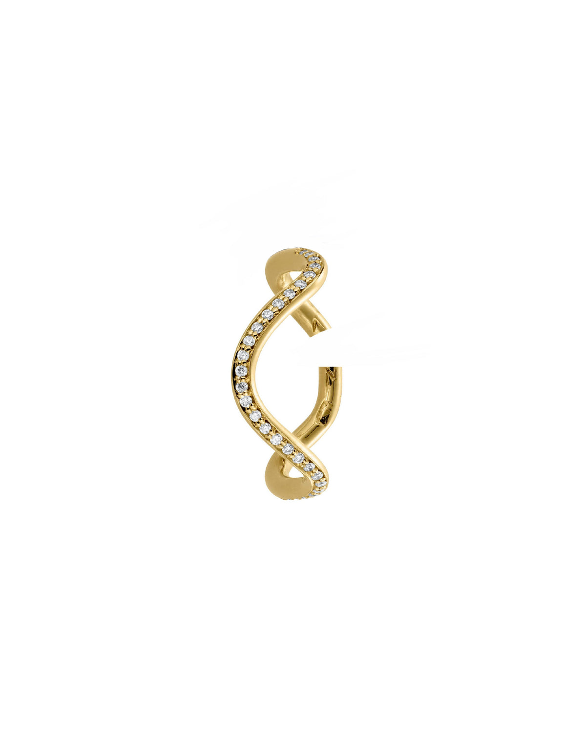 Petite comete earring in 18k yellow pavé diamonds by Nayestones, Belgian fine jewelry. 