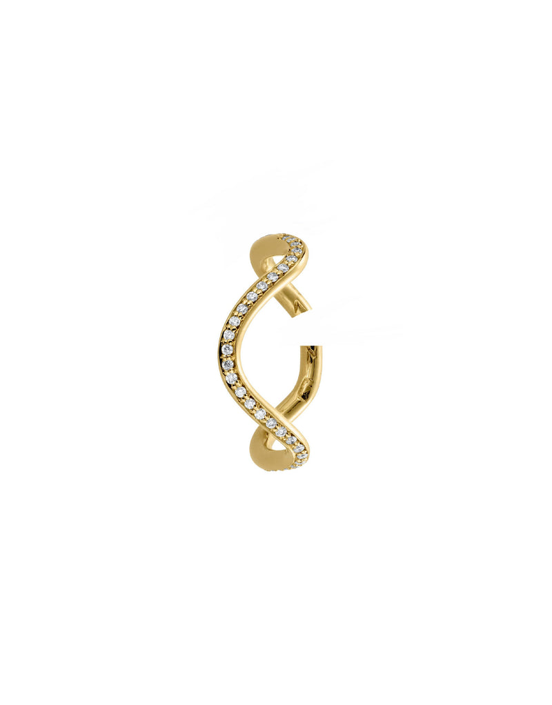 Petite comete earring in 18k yellow pavé diamonds by Nayestones, Belgian fine jewelry.  Nayestones