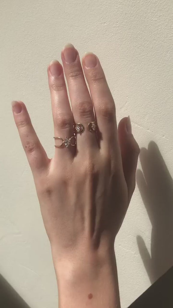 18K duurzame gouden Marquise Cut Ring met dubbele witte diamanten, 9 mm bandbreedte - Perfect voor moderne verloving of alledaagse elegantie - GIA & IGI gecertificeerde natuurlijke en gecultiveerde diamanten