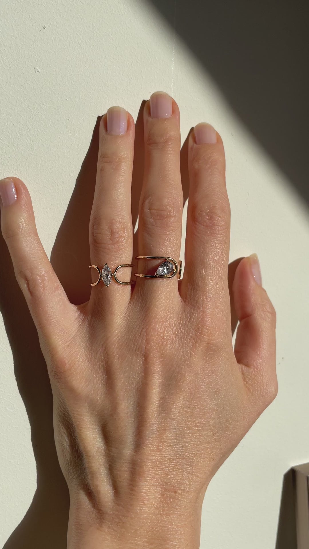 Double C Marquise Cut Ring - Metal: 18K sustainable gold - Stone: white diamond - Diamond carat weight: 0.5ct - Made in Antwerp, Belgium - Fine diamond jewellery for engagement and wedding 