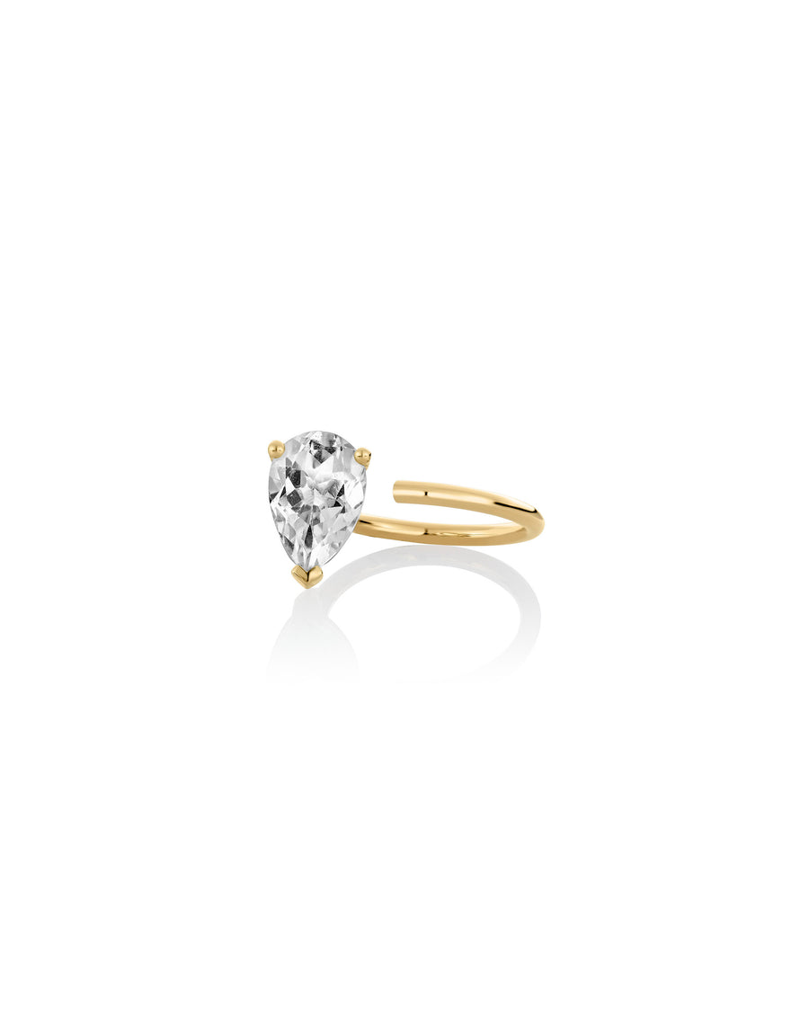 9k yellow gold ring with topaz - Personalised Bloom Ring - Nayestones  