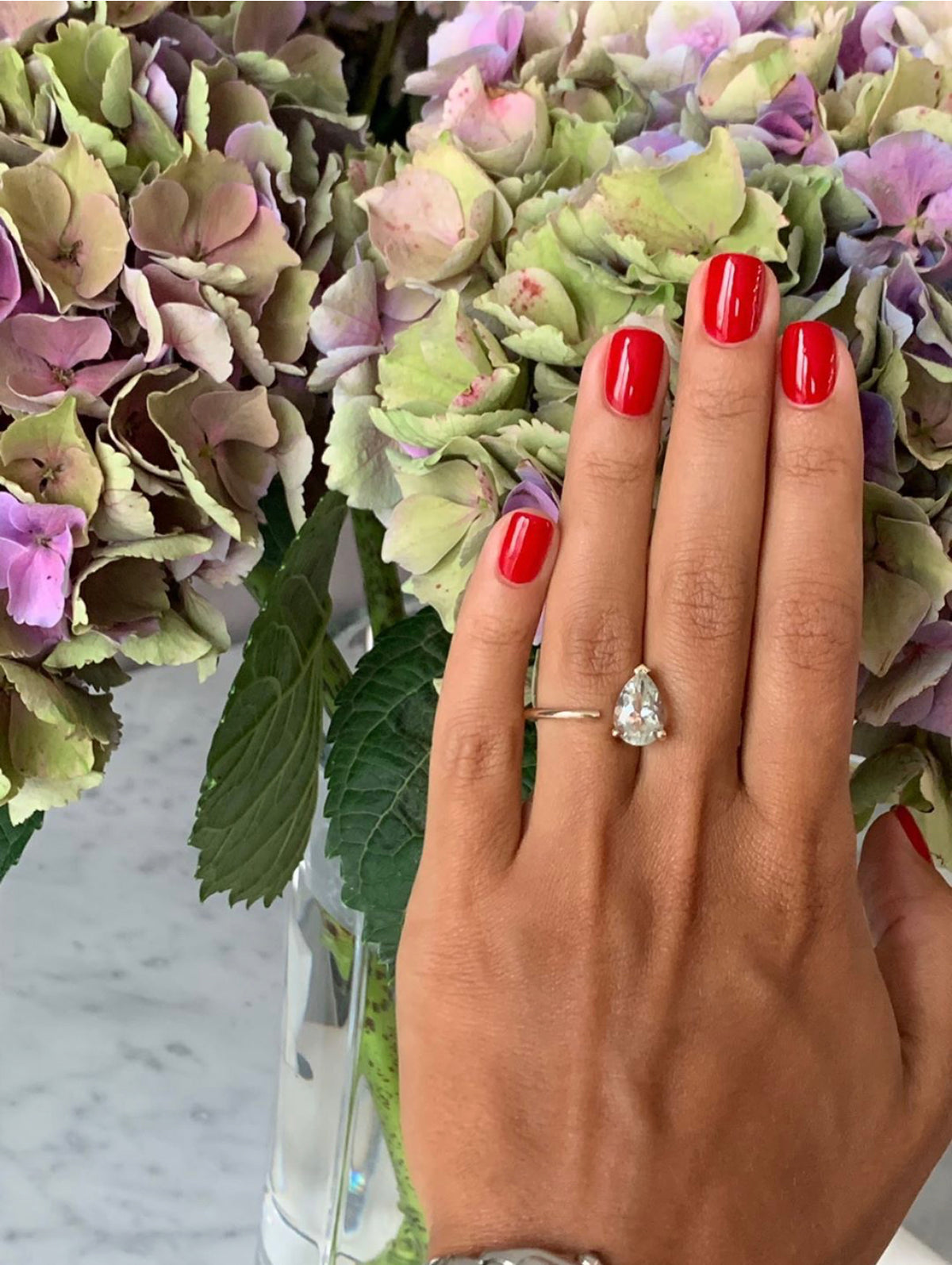  Bloom Ring in 9k yellow gold ring with a topaz stone by Nayestones, Belgian fine jewelry.
