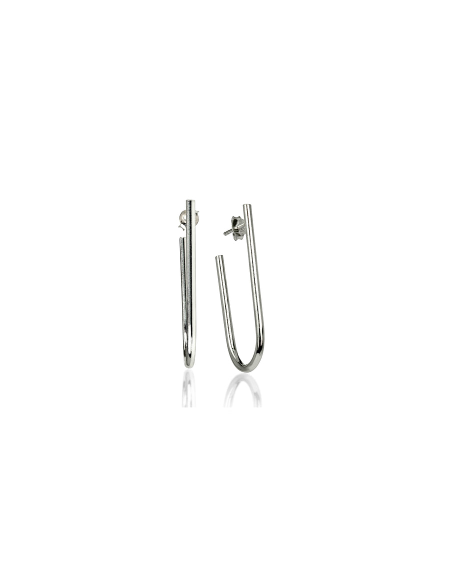 925 silver earrings - Earrings Double C Silver- Nayestones 