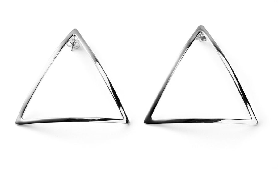 Earrings in plated gold and silver - Triangle Earrings - Nayestones 