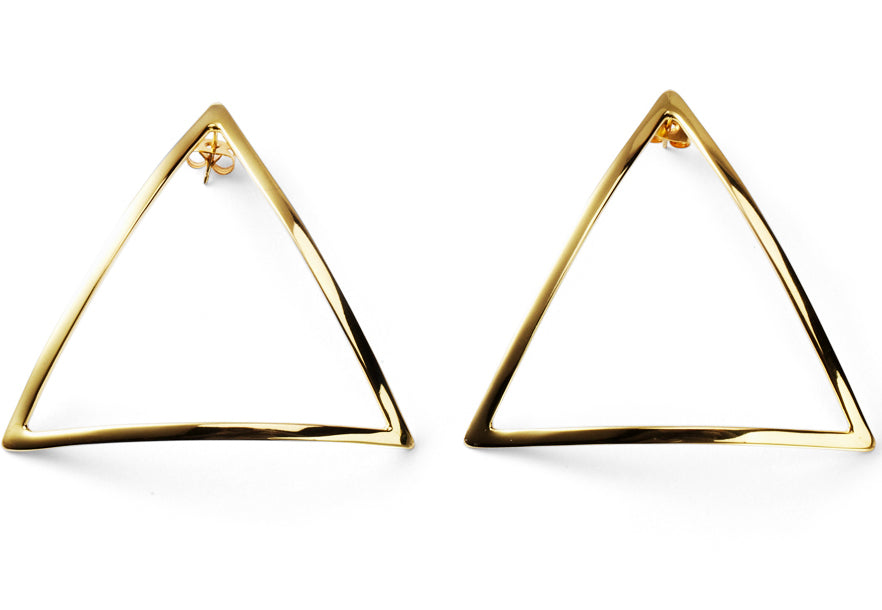 Earrings in plated gold and silver - Triangle Earrings - Nayestones