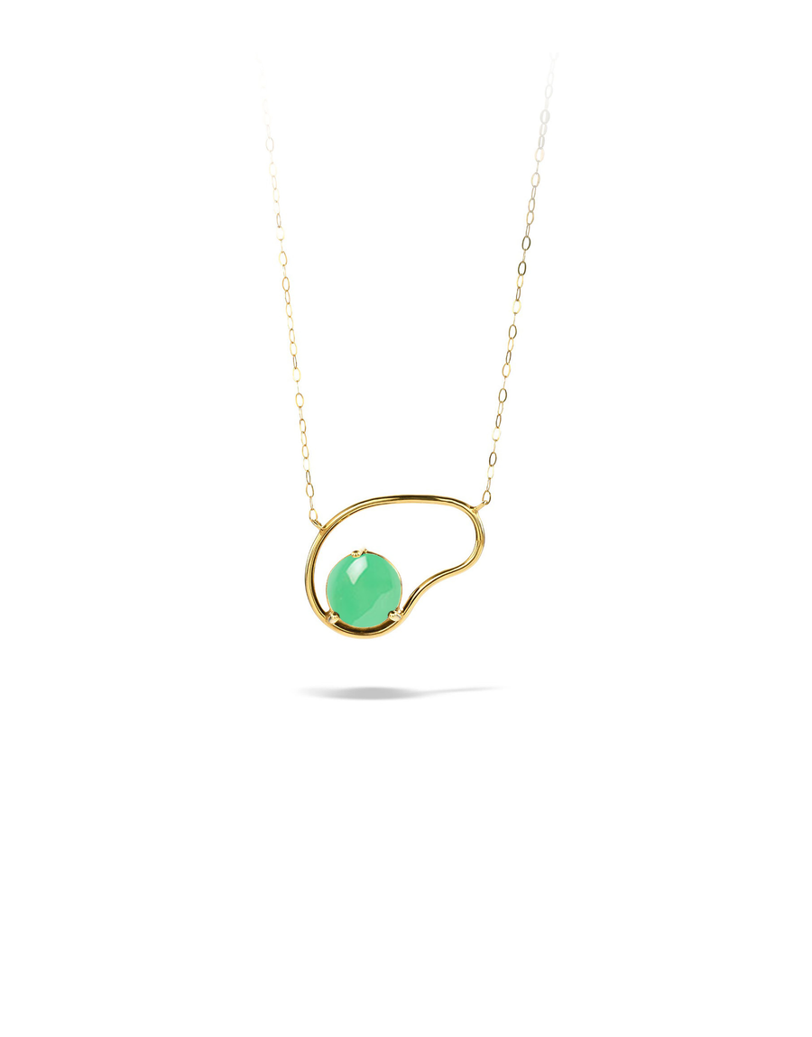 Necklace 9K gold rhodochrosite - neon small necklace - Nayestones Antwerp