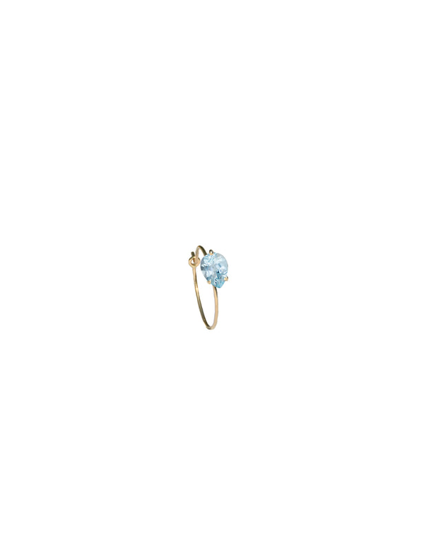 Nayestones Fine Jewelry Petite Bloom earring Stone 9k Gold Aquamarine