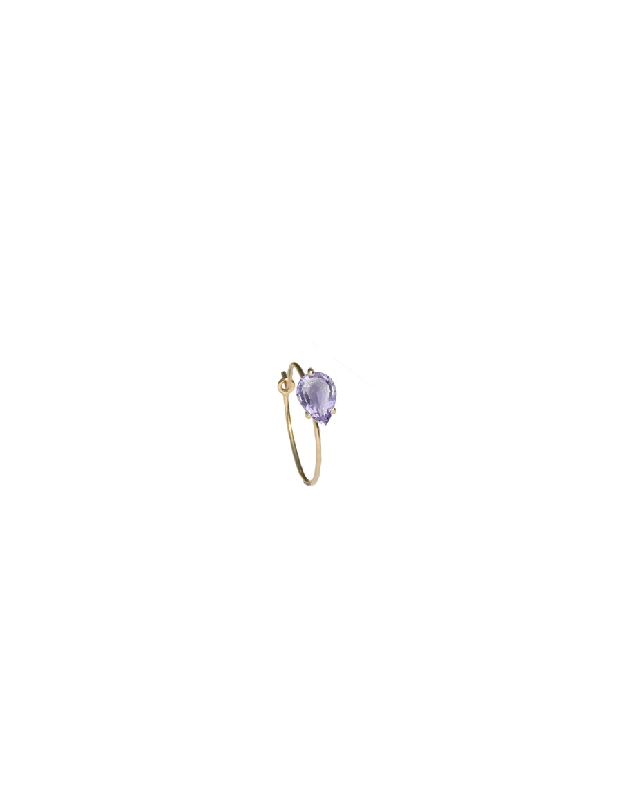 Nayestones Fine Jewelry Petite Bloom earring Stone 9k Gold Purple Amethyst