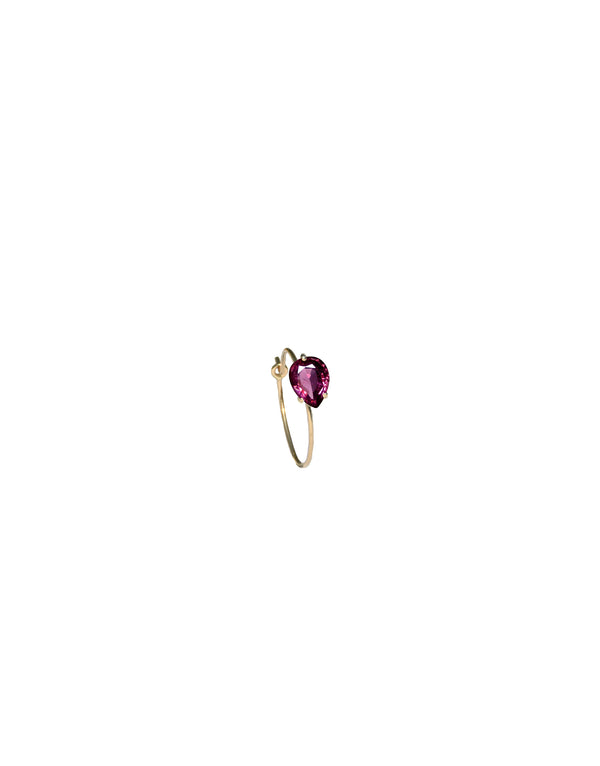 Nayestones Fine Jewelry Petite Bloom earring Stone 9k Gold Rhodolite