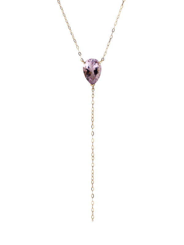 9k gold with pear cut purple amethyst - by Nayestones Made in Antwerp