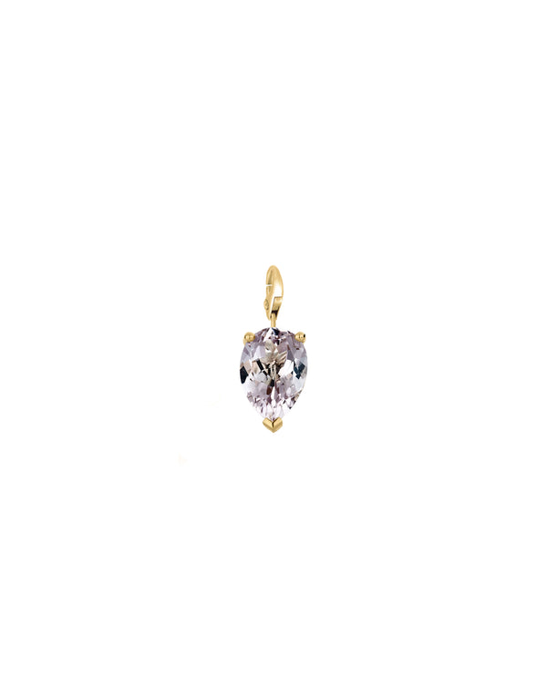 Bloom Charm in 9K gold and an amethyst stone by Nayestones, Belgian fine jewelry. Nayestones