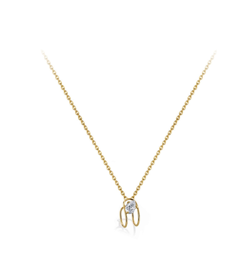 18K recycle gold - white diamond pear Cut -  carat weight : 0.25ct Chain length : 40cmm Nayestones