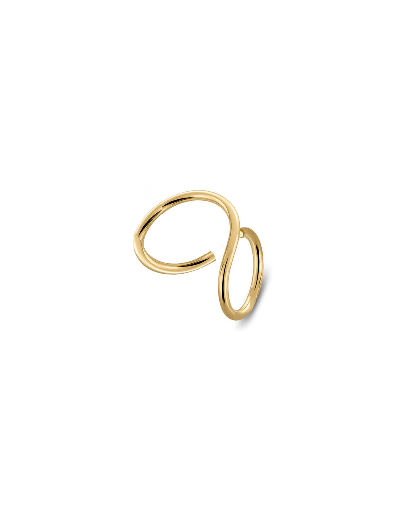 Signature Curl Ring silver plated gold by Nayestones, Belgian Fine Jewelry. Nayestones