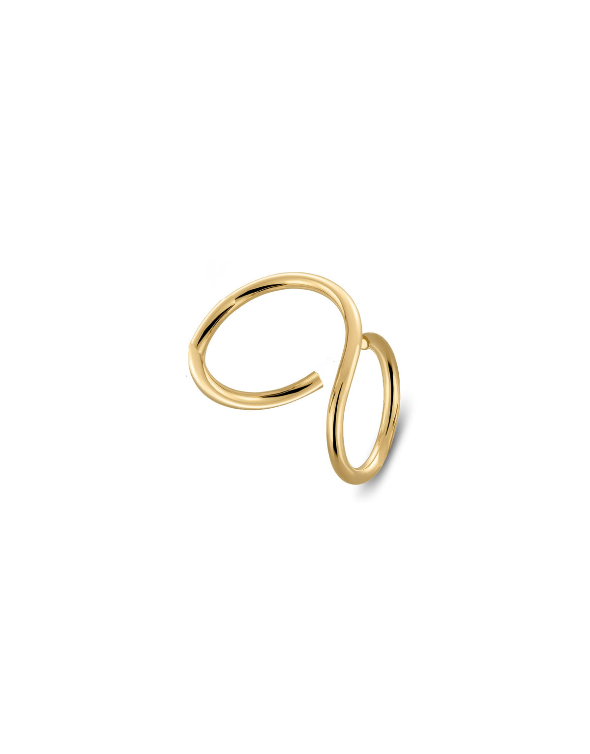 Curl Ring in yellow 9K gold by Nayestones, Belgian fine jewelry.