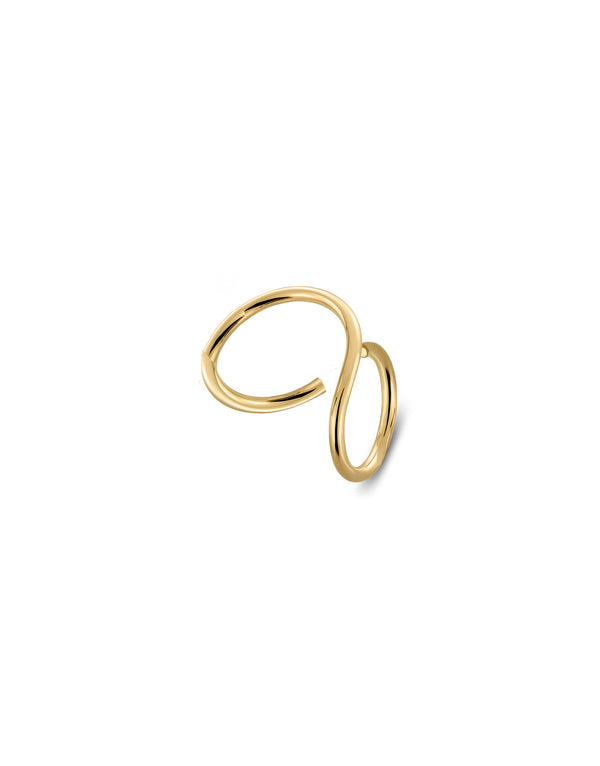 Curl Ring in yellow 9K gold by Nayestones, Belgian fine jewelry. Nayestones