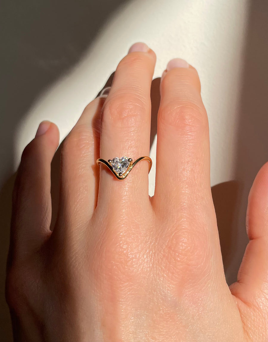 Ring 18K diamond - heart diamond ring -  Nayestones Antwerp