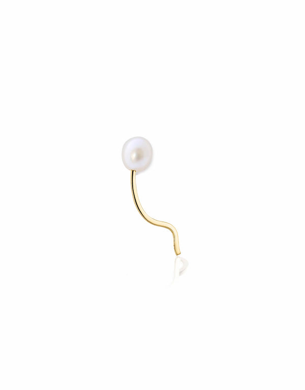 Earring 18K gold pearl - Lina big earring pearl - Nayestones