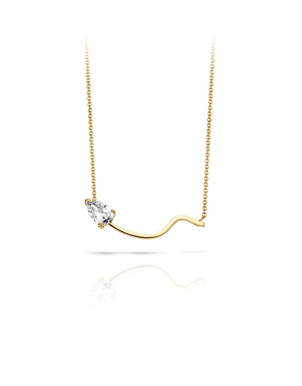 Necklace 18K gold white topaz - Lina topaz necklace - Nayestones