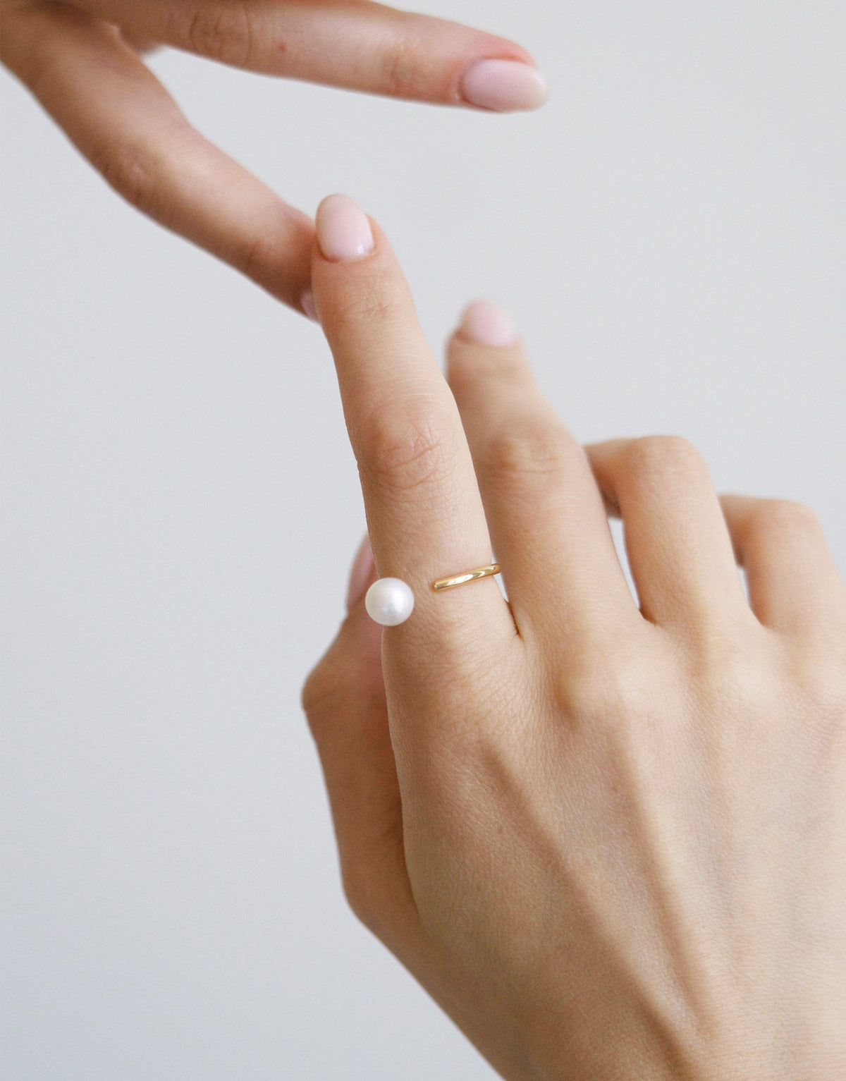Ring 9K gold pearl - octogone ring pearl - Nayestones