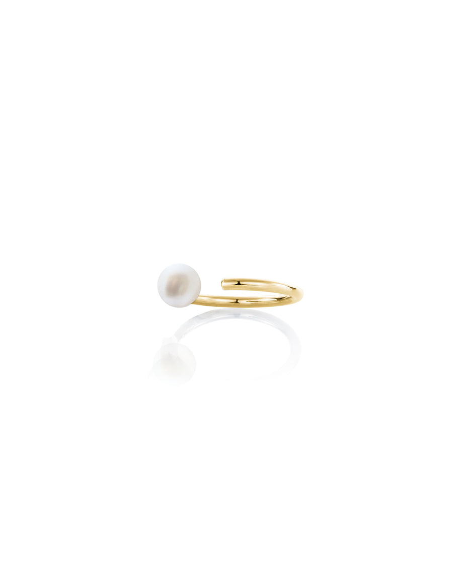 Ring 9K gold pearl - octogone ring pearl - Nayestones
