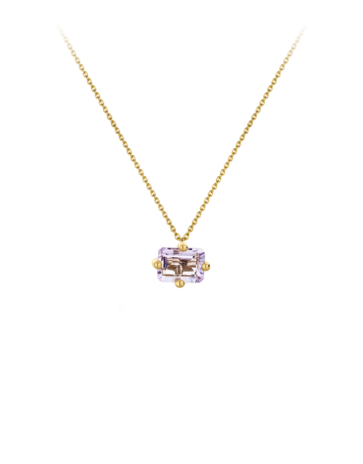9k yellow gold octogone necklace-personalized octogone necklace amethyst - Nayestones