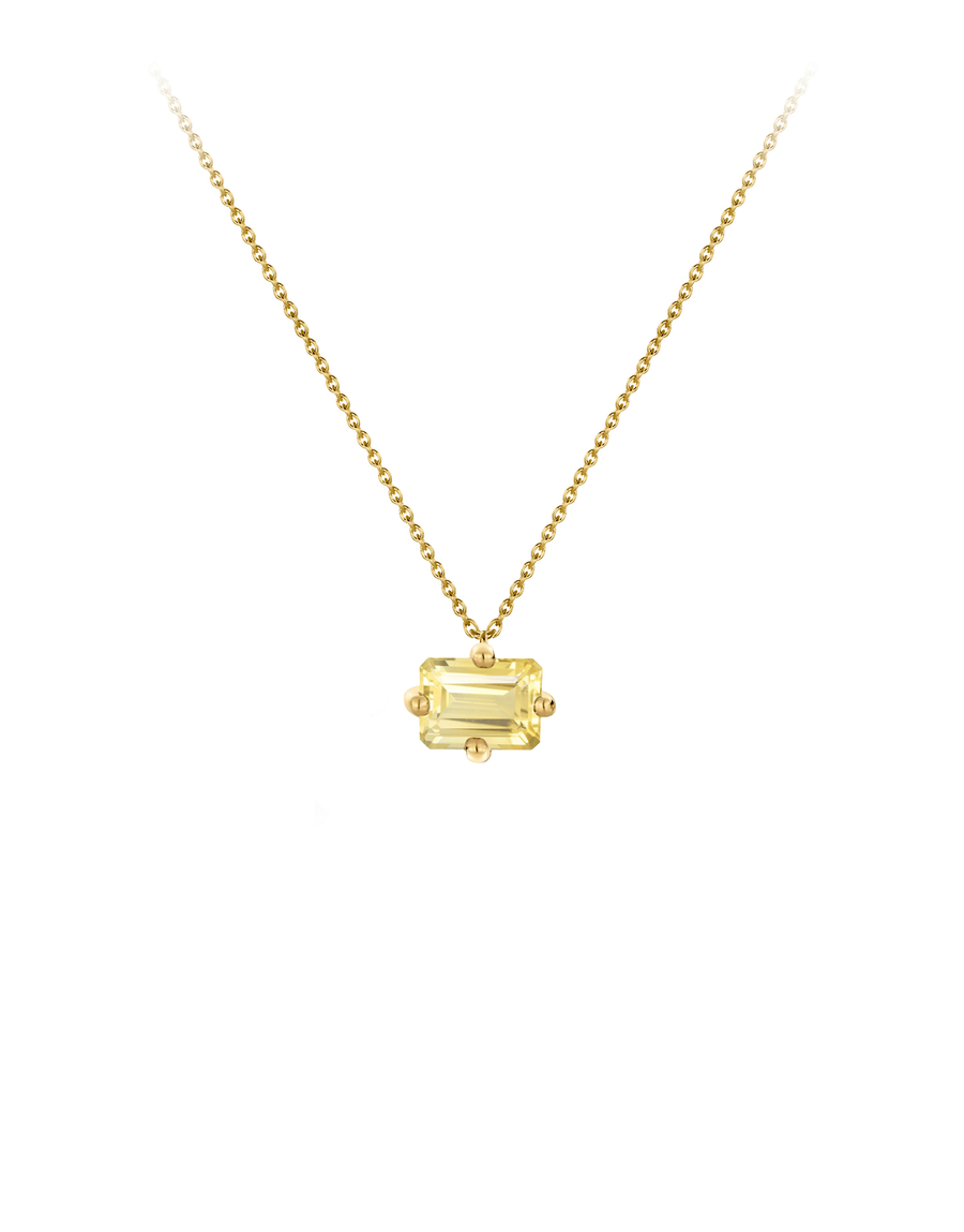 9k yellow gold octogone necklace-personalized octogone necklace citrine - Nayestones