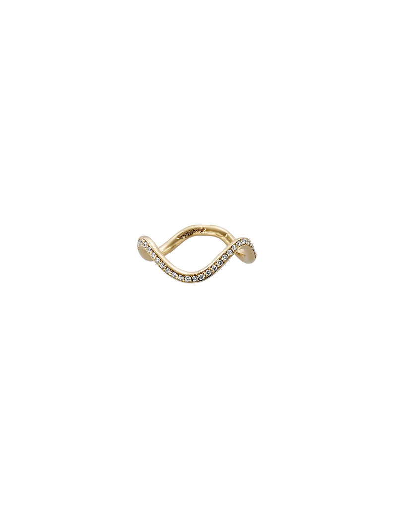 Ring 18K gold diamonds knuckle - Petite comete knuckle ring diamonds - Nayestones Nayestones