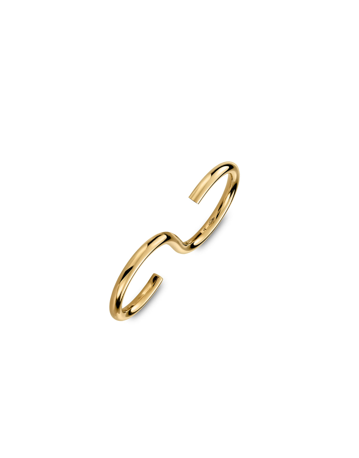 Signature Double ring in 9K yellow gold  by Nayestones, Belgian fine jewelry.